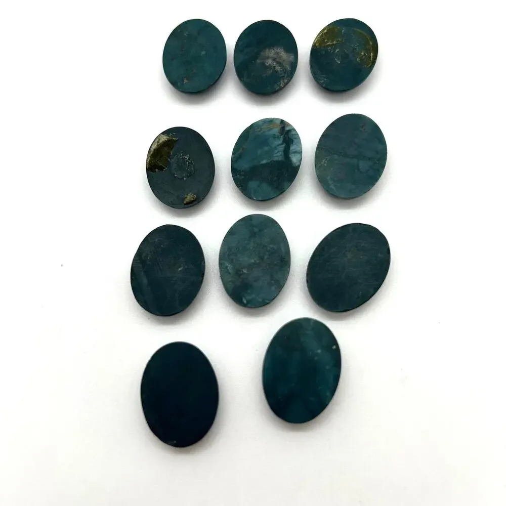 Dyed Green Agate Cabochons For Jewelry‎ Making Lot of 11